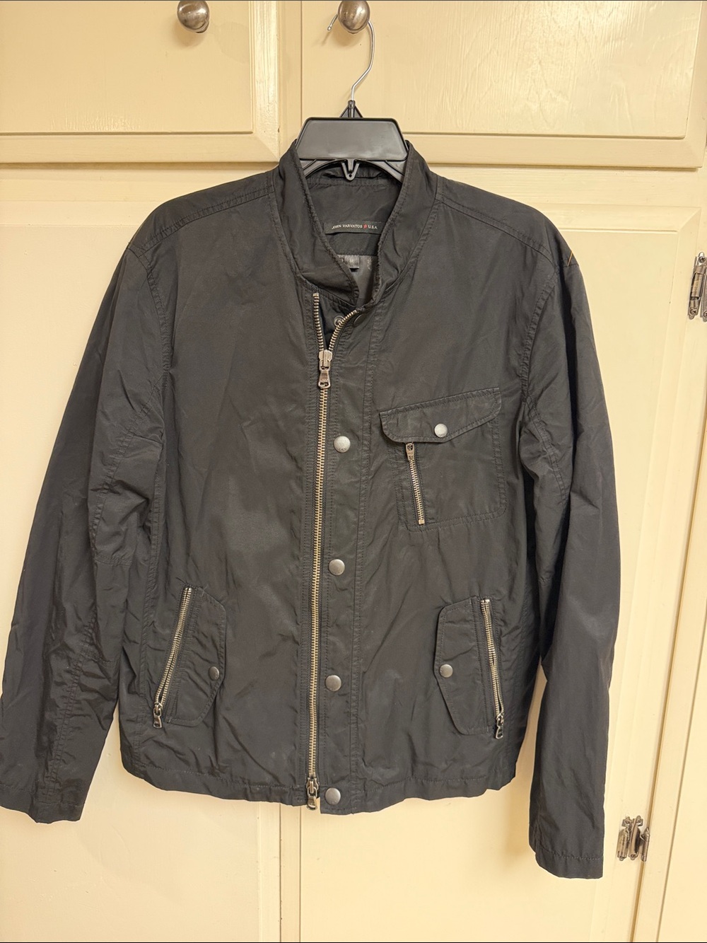 John Varvatos Black Lightweight Zip-Front Shirt Jacket